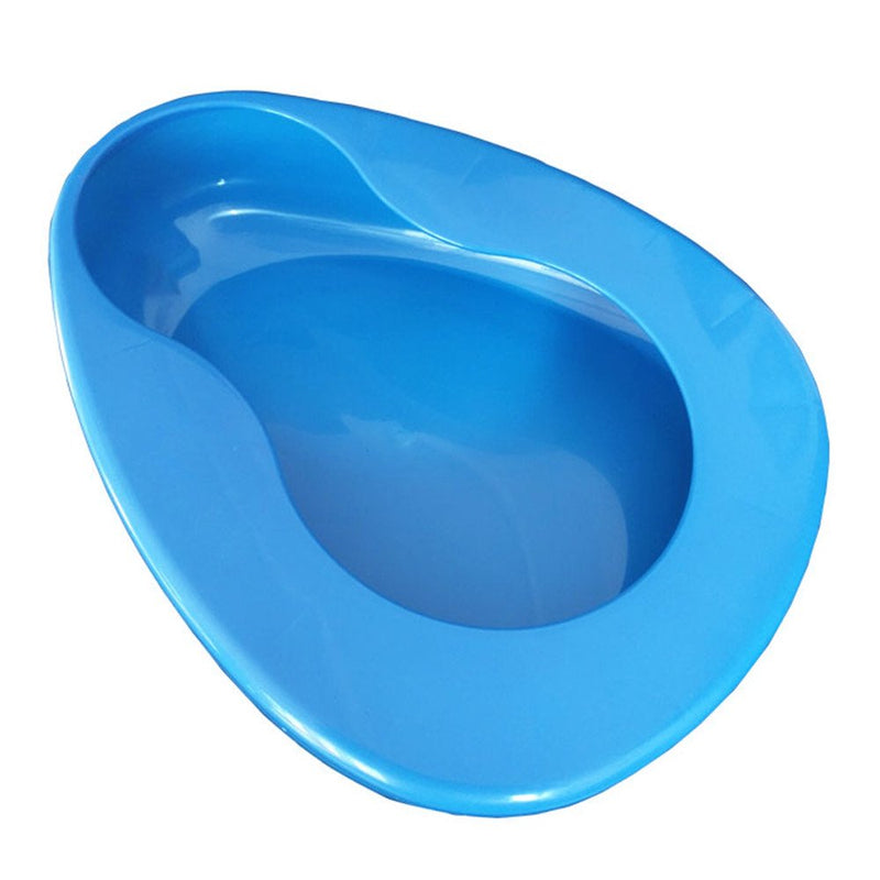 YUMSUM Firm Thick Stable PP Bedpan Heavy Duty Smooth Countoured for Bedbound Patient (Blue) Blue - BeesActive Australia
