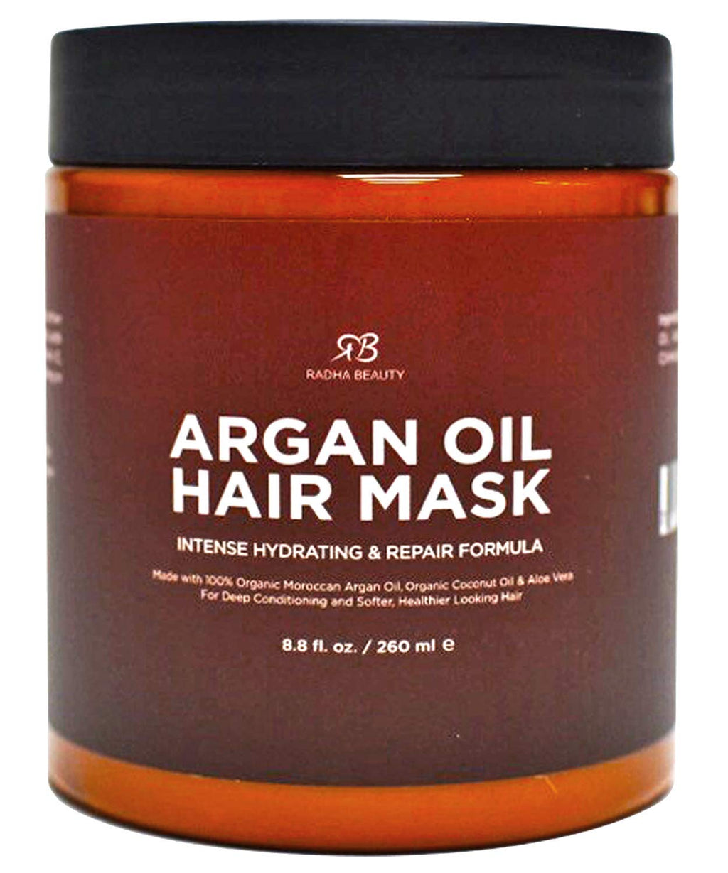 Radha Beauty Argan Oil Hair Mask and Intense Hydrating Repair Formula with 100% Organic Argan Oil, Coconut Oil, and Aloe Vera 260mL - BeesActive Australia