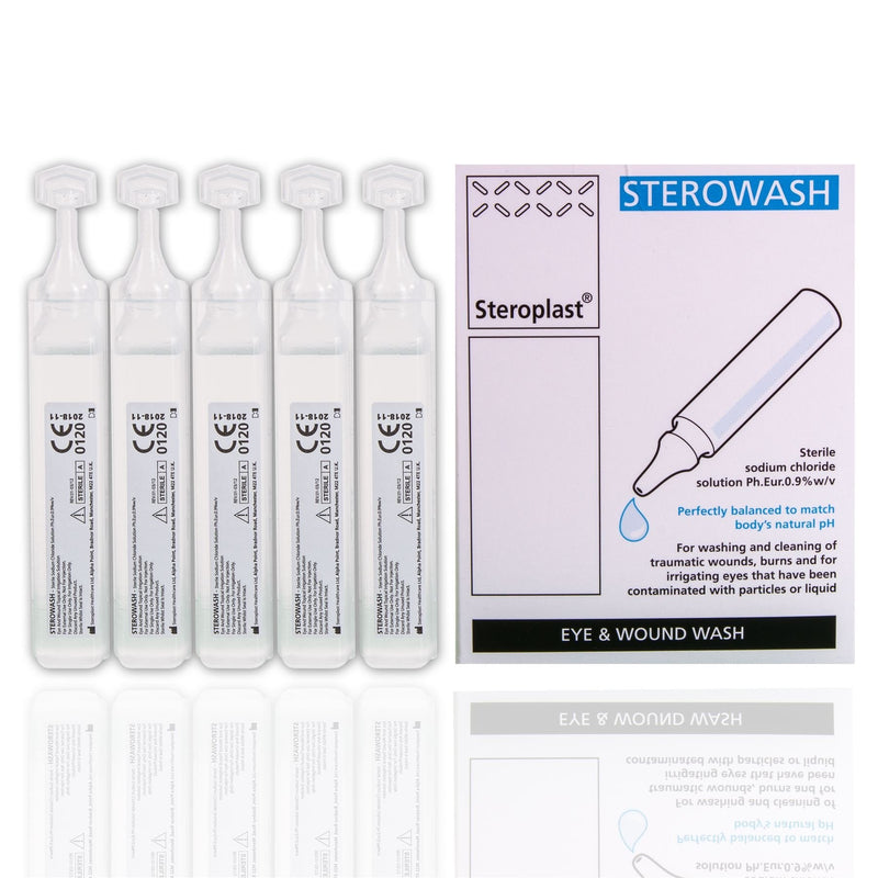 5X Sterile Sterowash Eye Wash Pods 20ml Refill Emergency Wound Irritation Solution First Aid 2018 Expiry - BeesActive Australia
