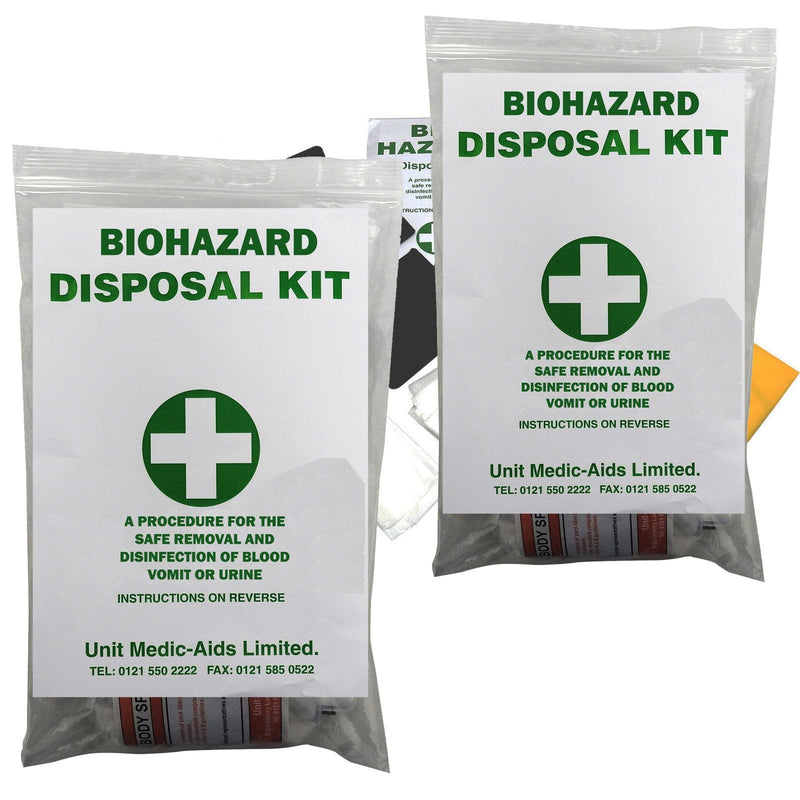 Qualicare Emergency Bio Hazard Body Fluid Blood Spill Clean Up Disposal Kit Bag - Twin Pack - BeesActive Australia
