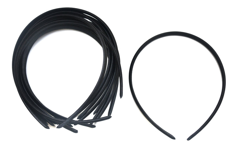 10 x Plain Headbands School Girls Small Hair Accessories Uniform Alice Band (Black) Black - BeesActive Australia