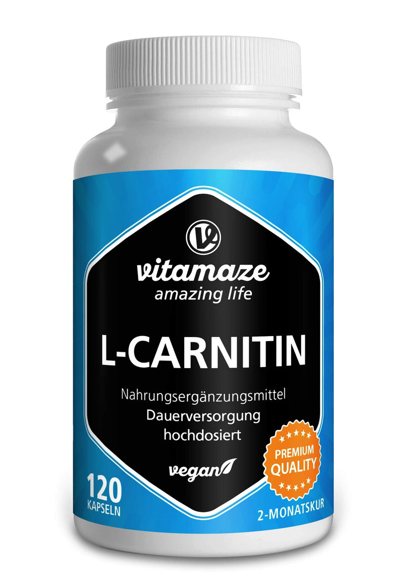 L-Carnitine High Strength & Vegan, 680 mg Pure L-Carnitine per Day, 120 Capsules for 2 Months, Natural & Organic Supplement Without Additives - BeesActive Australia