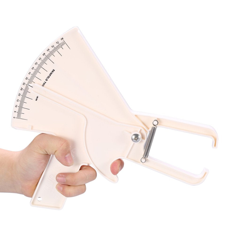Body Fat Calipers, Personal Skinfold Caliper 2 Colors 0-80MM Fat Measuring Test Slim Guide Skinfold Caliper Weight Loss Measure Tester(White) - BeesActive Australia