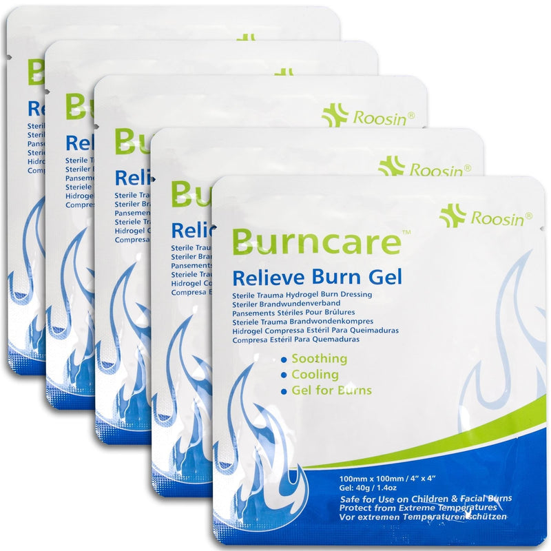 5X Burn Gel Dressings - 100mm x 100mm - Kitchen Scald/Sunburn Heat Cooling Plaster Pads - BeesActive Australia