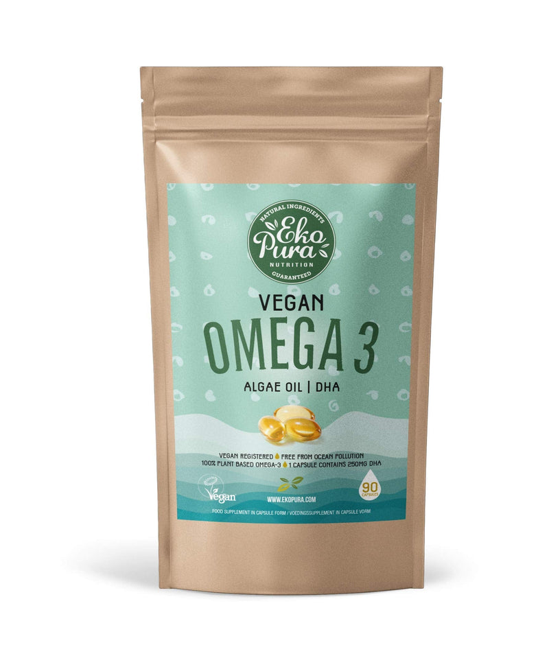 Vegan Omega 3 - Algae Oil, 90 Small Capsules (250mg DHA/Capsule), 3 Month Supply - Sustainable Alternative to Fish Oil - BeesActive Australia