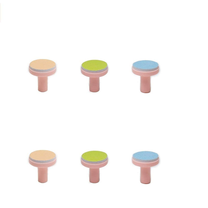 Replacement Pads for Electric Baby Nail Trimmer - Jaybva 6PCS Grinding Heads Polish Disc for Standard Nail File Clippers and Cutter Kit Pink - BeesActive Australia
