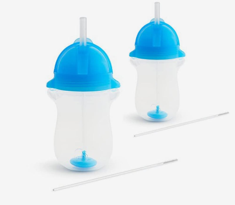 Munchkin Click Lock Any Angle Weighted 2 Cups Straw 10oz/296ml (Blue/Blue) Blue/Blue - BeesActive Australia