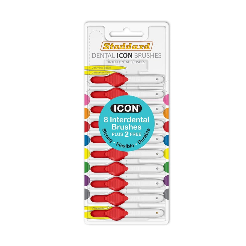 Stoddard Icon Red Standard Interdental Brush - 8 Bush Plus 2 Free Brush in 1 Pack - BeesActive Australia
