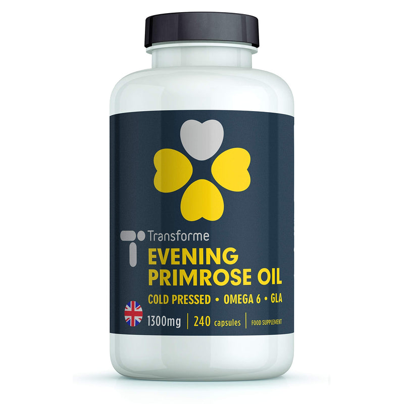 Evening Primrose Oil Capsules 1300mg, 240 Softgels, Cold Pressed Omega 6, GLA & LA, Gluten Free, by Transforme 240 Count (Pack of 1) - BeesActive Australia