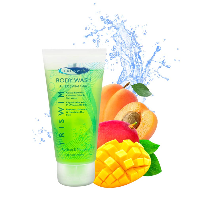 TRISWIM Moisturizing Chlorine Removing Body Wash For Swimmers Vegan Apricot Mango (90ml) 90 ml (Pack of 1) - BeesActive Australia