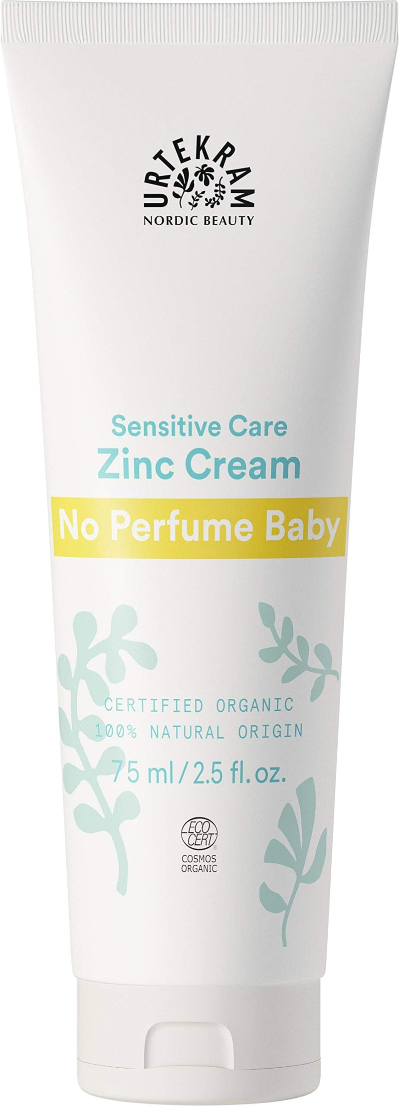 Urtekram Zinc Cream - No Perfume - Baby - Sensitive Skin - 75 ml. Vegan, Organic, Shea Butter, Natural Origin - BeesActive Australia