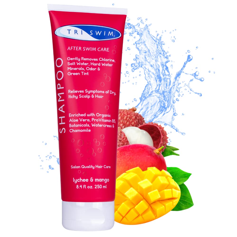 TRISWIM Moisturizing Chlorine Removing Shampoo For Swimmers Lychee Mango (250ml) 250 ml (Pack of 1) - BeesActive Australia