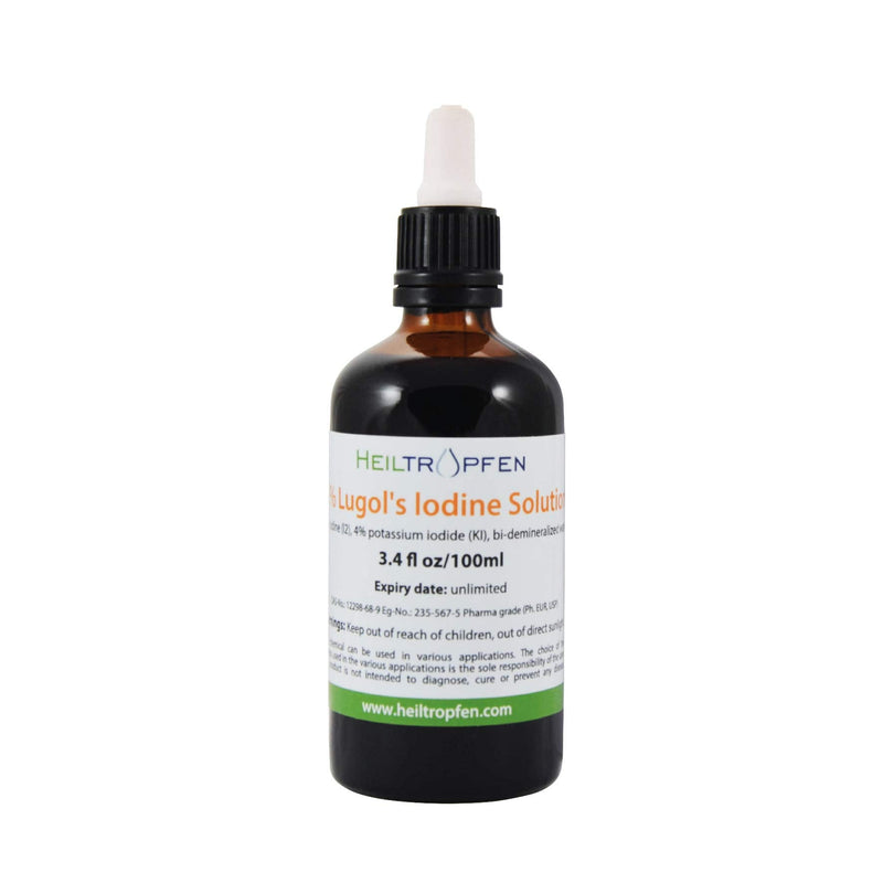 Lugols Iodine Solution | 3.4 Oz. - 100 ml | 6% Liquid Formulation | Made with 2% Iodine and 4% Potassium Iodide | Heiltropfen® - BeesActive Australia