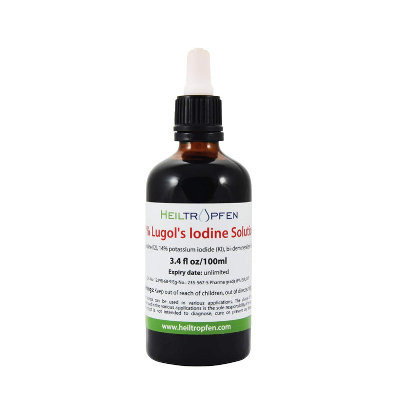 Lugols Iodine Solution 7% 3.4 Oz - 100 ml | 21% Lugol's Liquid Formulation | Made with 7 Percent Iodine and 14% Potassium Iodide | Heiltropfen® - BeesActive Australia