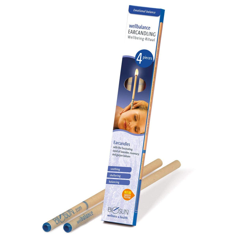 4 Pieces (2 Pairs) BIOSUN Wellbalance Earcandles, Lavender/Rosemary/Gurjun Balsam - BeesActive Australia