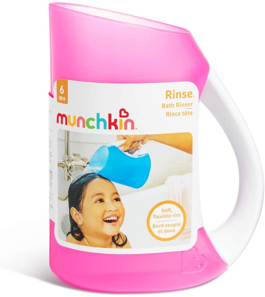 Baby Bath Soft Rim Shampoo Rinser Cup Jug Infant Bathtub Wash Shower Munchkin Pink - BeesActive Australia