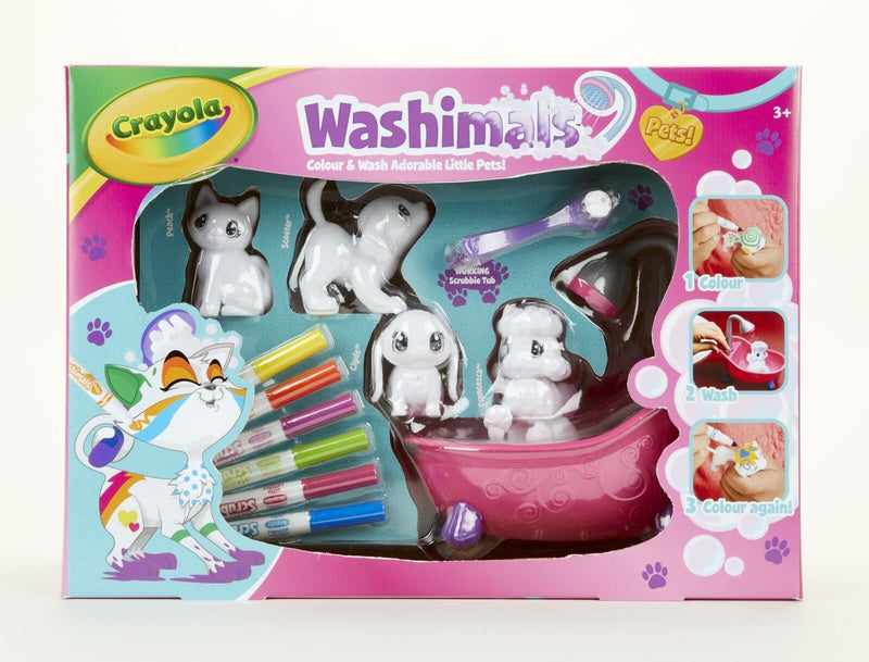 CRAYOLA Washimals Pets - Bathtub Playset | Colour Your Own Washimal Pets Again and Again | Includes 6 Washable Markers | Ideal for Kids Aged 3+ - BeesActive Australia