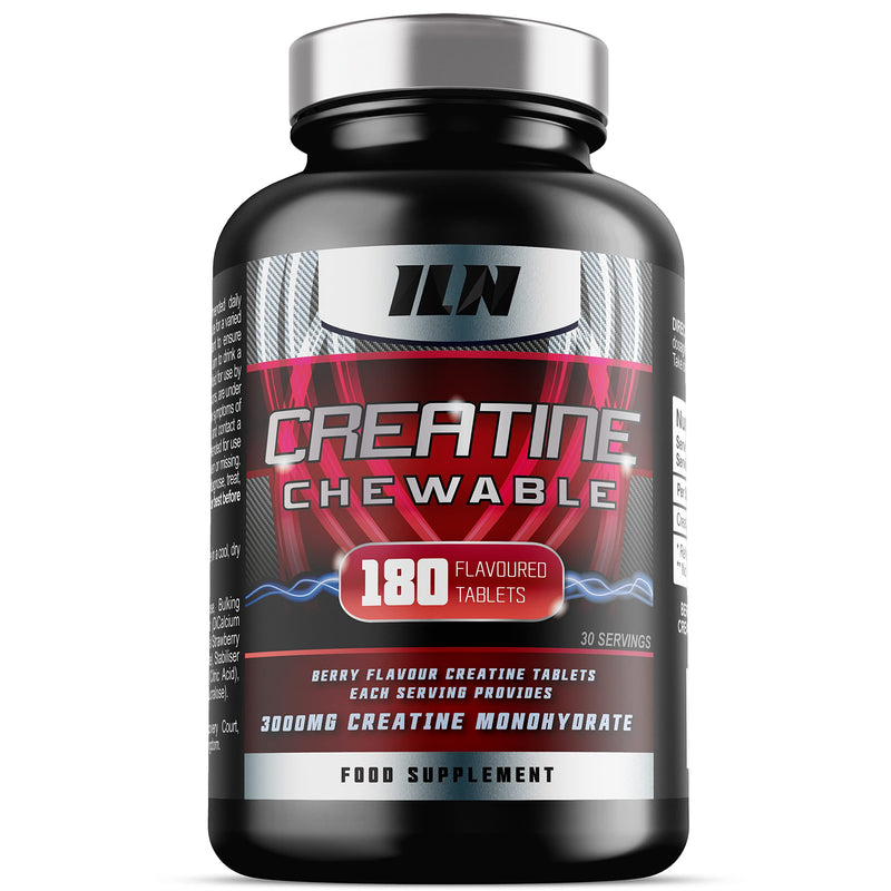 Chewable Creatine Tablets (Berry Flavour) - 3000mg Chewable Creatine Monohydrate Tablets - Creatine Chews - 180 Tablets - BeesActive Australia