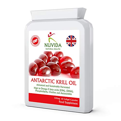 Krill Oil Capsules 500mg / 1000mg per Serving / 60 Krill Oil Capsules/High in Omega-3 Fatty acids/Soft Gel Easy Swallow Capsules/Sustainably Sourced - BeesActive Australia