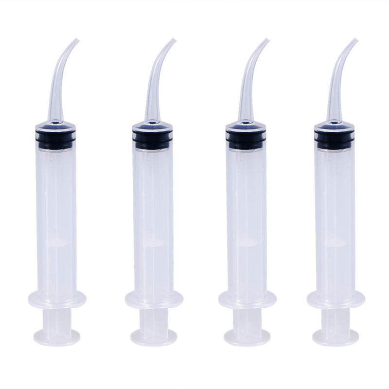 ROSENICE Dental Syringe 4pcs Disposable Dental Irrigation Syringe with Curved Tip for Dental Care (As Shown) - BeesActive Australia