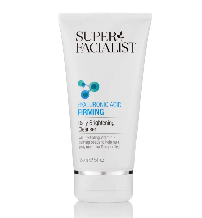 Super Facialist Hyaluronic Acid Firming Daily Brightening Cleanser, with Moisturising Vitamin E Beads and Mango Seed Oil, Vegan Friendly, 150 ml - BeesActive Australia