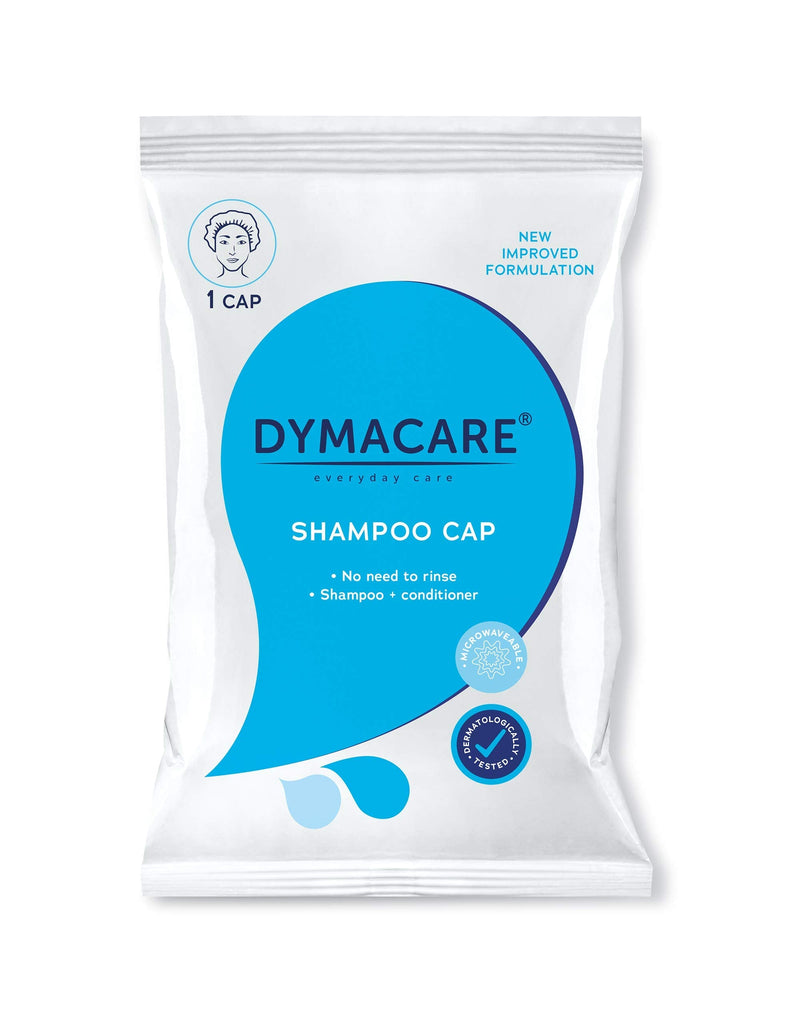 DYMACARE No Rinse Shampoo Cap | Rinse Free Shower Cap that Shampoos & Conditions | PH Balanced & Hypoallergenic Waterless Hair Wash | 1 Cap 1 Pack - BeesActive Australia