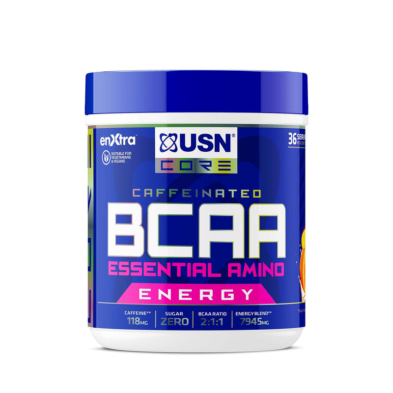 USN BCAA Power Punch Energy, Eaa's with Caffeine, Intra Workout Mango Orange, 36 Servings 400 g - BeesActive Australia