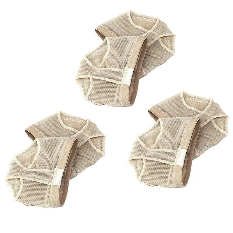 Healifty 3 Pairs Ballet Dance Thong Belly Dance Toe Pad Metatarsal Pads Ball of Foot Forefoot Cushion Covers - Size L (Beige) - BeesActive Australia