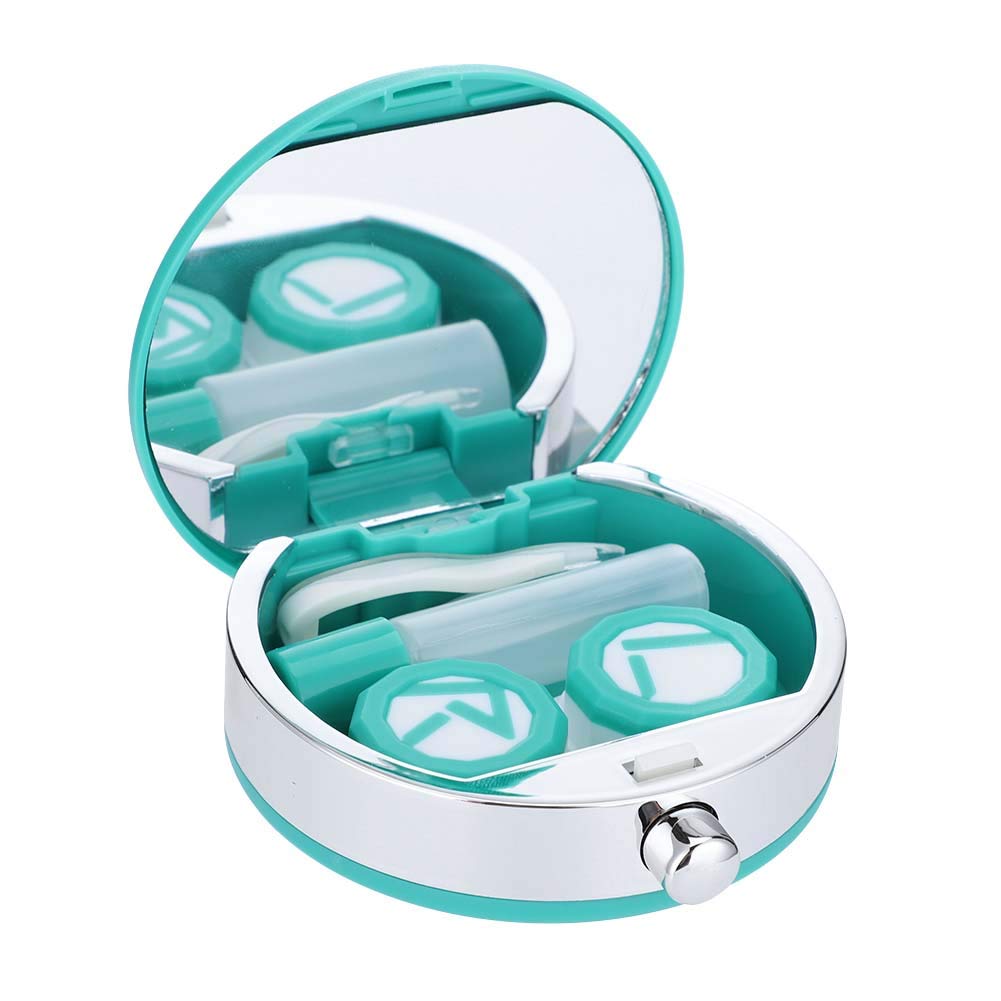 Contact Lens Box, Mini Contact Lens Holder Eye Care Lenses Case Set Cute Lovely Travel Kit Box (Green) Blue - BeesActive Australia