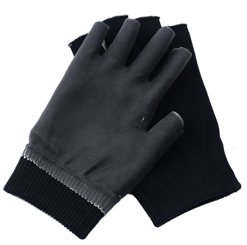 Makhry 2pcs Moisturizing Spa Gloves Half Finger Touch Screen Gloves Gel Line with Oils and Vitamin E (Black) Black - BeesActive Australia