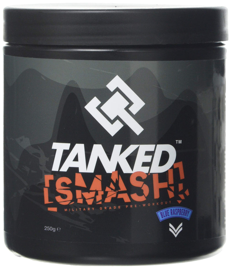 Tanked Smash Pre Workout Powder 250g - Improve Focus & Intensity Levels - Blue Raspberry | Tanked - BeesActive Australia