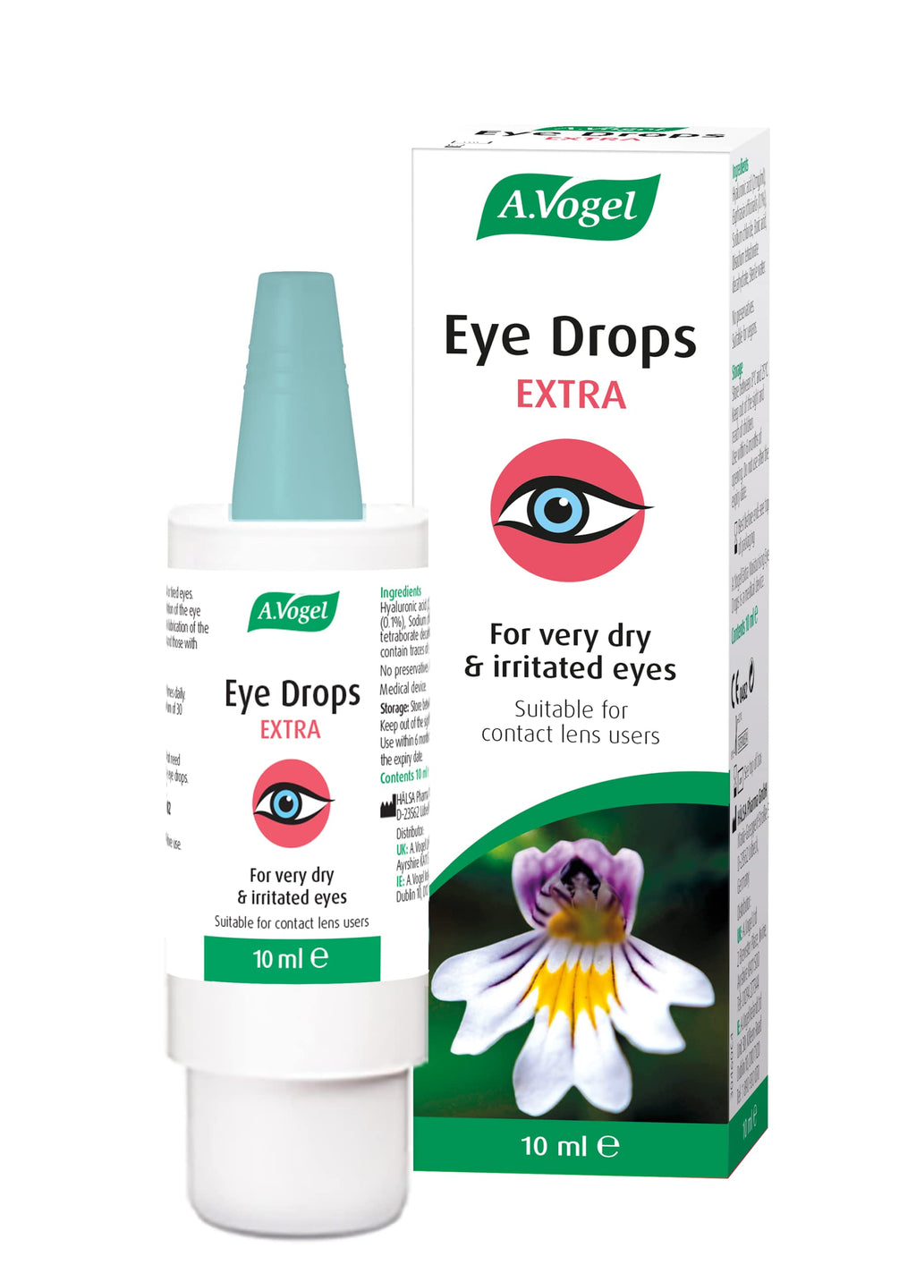 A.Vogel Extra Moisturising Eye Drops 10ml | for Dry and Irritated Eyes | Contact Lens Friendly | with Euphrasia & Hyaluronic Acid - BeesActive Australia