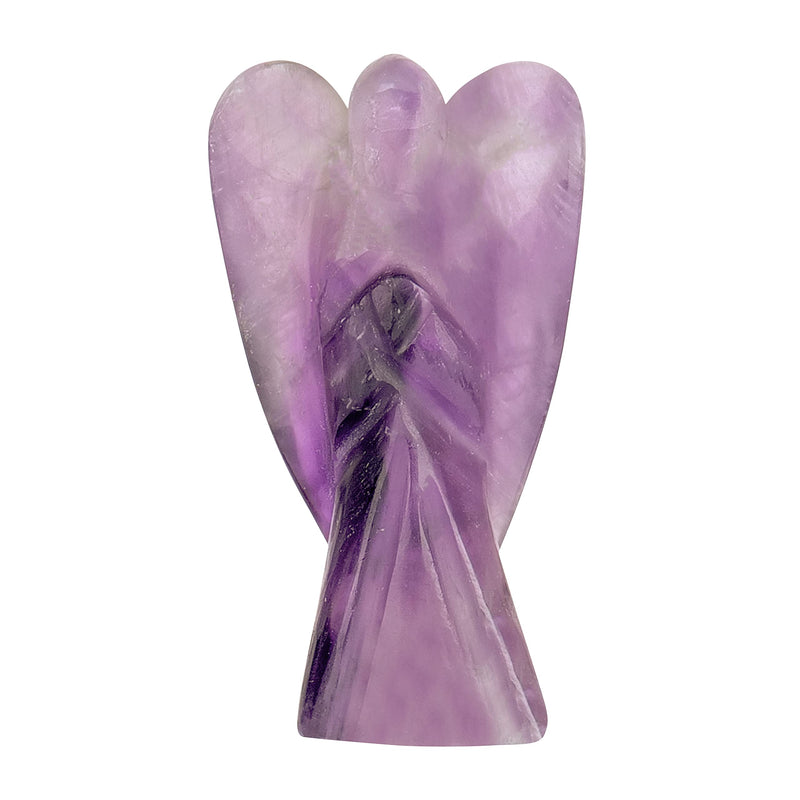 FASHIONZAADI Amethyst Carved Pocket Angel for Reiki Healing Statue Guardian Peace Figurine emf Protection Size - 2-2.5 Inch - BeesActive Australia