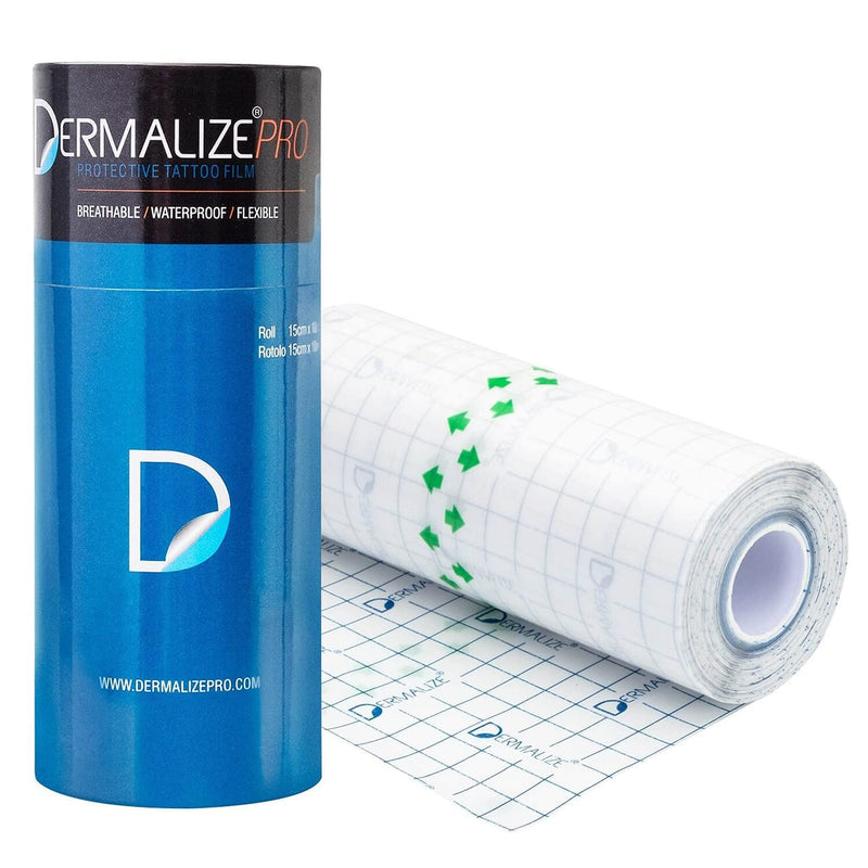 Dermalize Pro Tattoo Bandage in 6 Inch x 10.9 Yard/10 Meter Roll Clear Adhesive Antibacterial - BeesActive Australia
