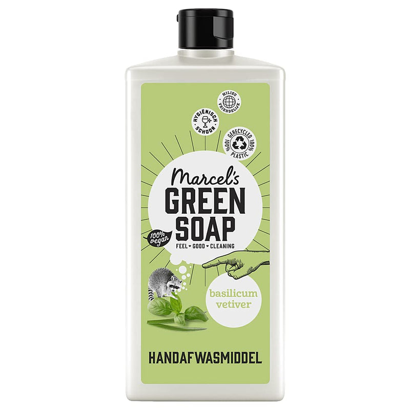 Marcel's Green Soap - Hand Dishwash - Basil & Vetiver Grass - 97% biodegradable - Natural ingredients - 500 ML - BeesActive Australia