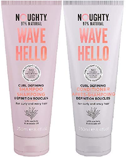 (Pack of 2) Noughty Wave Hello Curl Defining SHAMPOO x 250ml & Noughty Wave Hello Curl Defining CONDITIONER x 250ml - BeesActive Australia