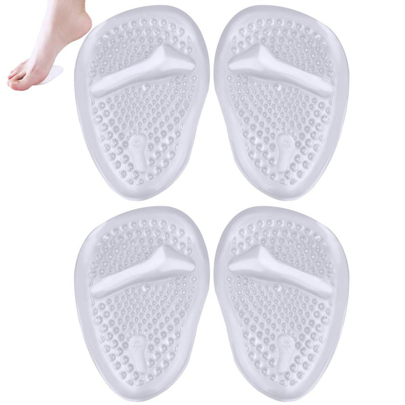 nuoshen 2 Pairs Gel Insoles Women, Metatarsal Gel Cushion Foot Pain Relief Pads Ball Foot Gel Pads Cushions (Transparent) - BeesActive Australia