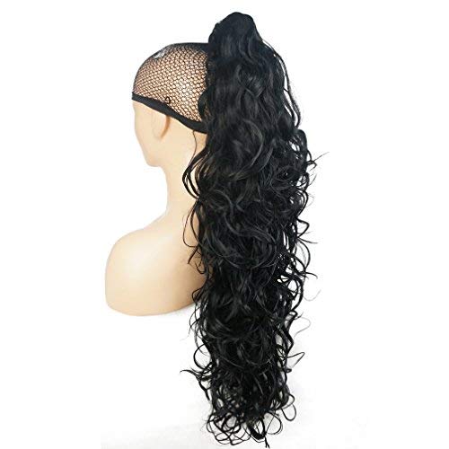 Lydell 30" Long Curly Styled Clip In Claw Ponytail Hair Extension Synthetic Hairpiece 280g with a jaw/claw clip Black #1 Black - BeesActive Australia
