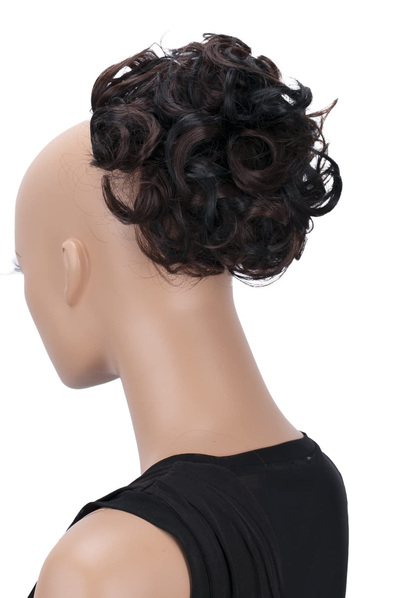 PRETTYSHOP Bun Hairpiece Ponytail Topknot Hepburn-Bun Scrunchie Updo Black Dark Brown Mix HK123 black dark brown mix #1H6A HK123 - BeesActive Australia