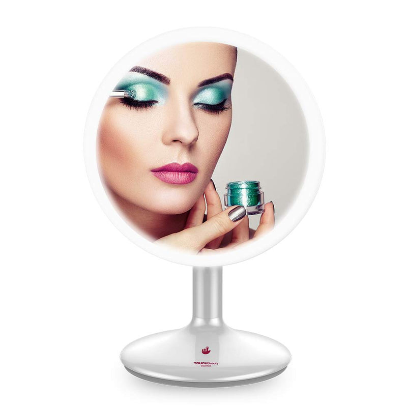 TOUCHBeauty Lighted Makeup Mirror - 5x LED Magnifying Mirror, 90 Rotation, Vanity Mirror with 21 LED lights, Rechargeable Cosmetic Mirror AG-1676 - BeesActive Australia