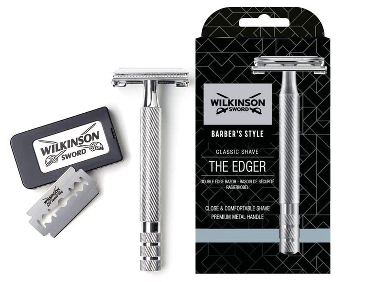 WILKINSON SWORD - Double Edge For Men | Premium Stainless Steel Safety Razor | Razor Handle + 5 Blade Refills - BeesActive Australia