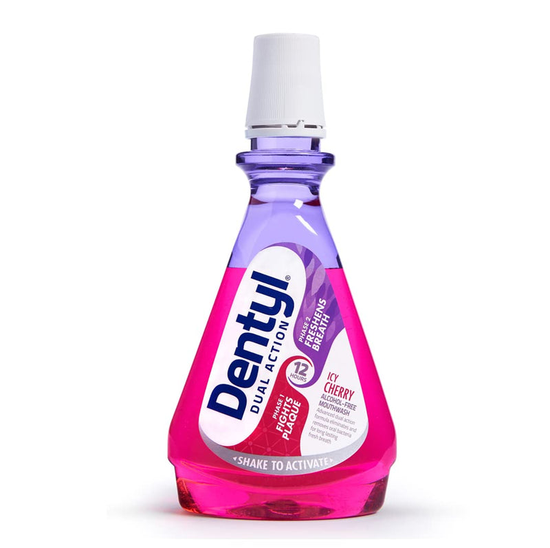 Dentyl Dual Action CPC Mouthwash, 12hrs Fresh Breath & Total Care, Alcohol Free, ICY Cherry, 500 ml 500 ml (Pack of 1) - BeesActive Australia