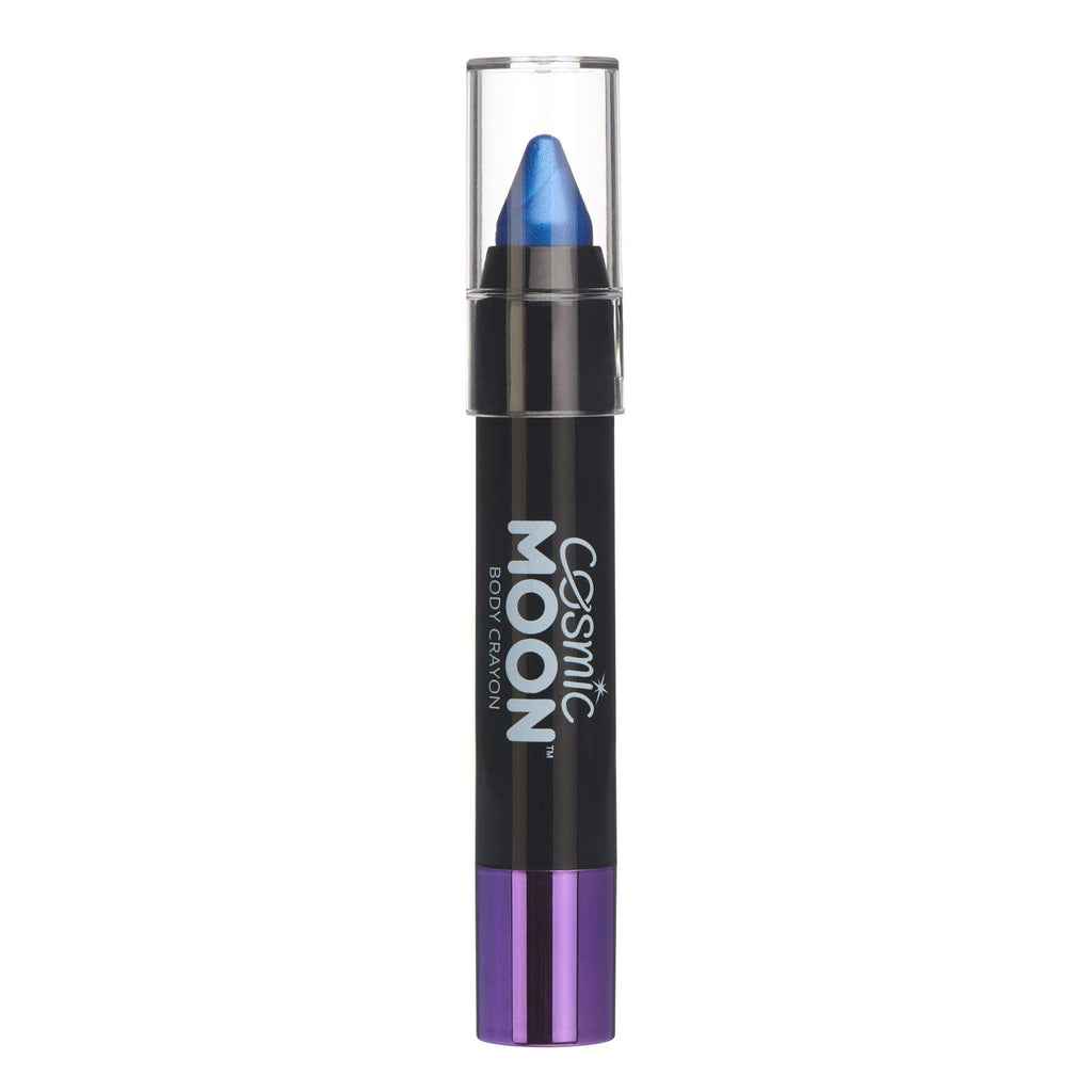 Metallic Face Paint Stick Body Crayon for the Face & Body by Cosmic Moon - Blue - Face Paint Makeup for Adults, Kids - 3.2g - BeesActive Australia