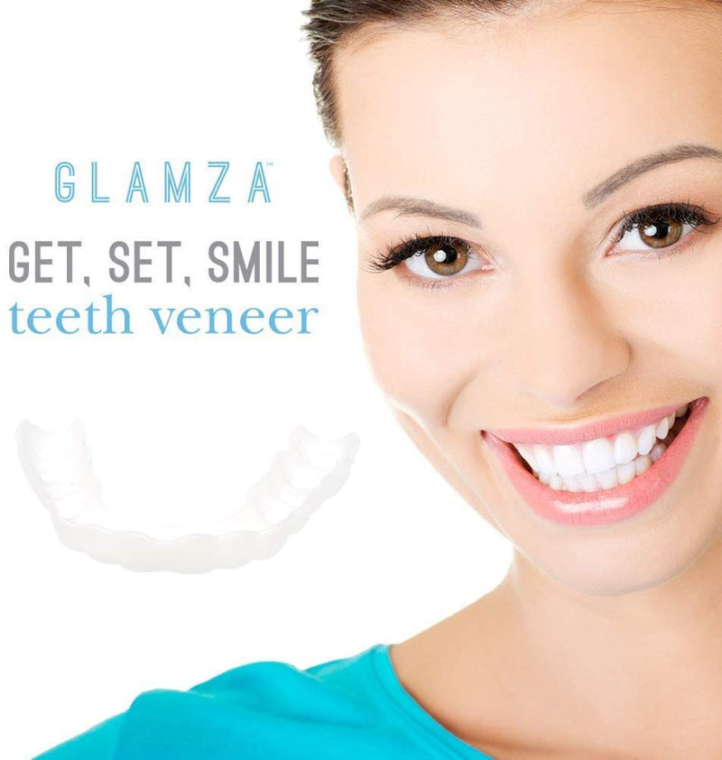 Glamza Get Set Smile Whitening Teeth Snap Cap On Instant Comfortable Flex Perfect Veneers White - BeesActive Australia