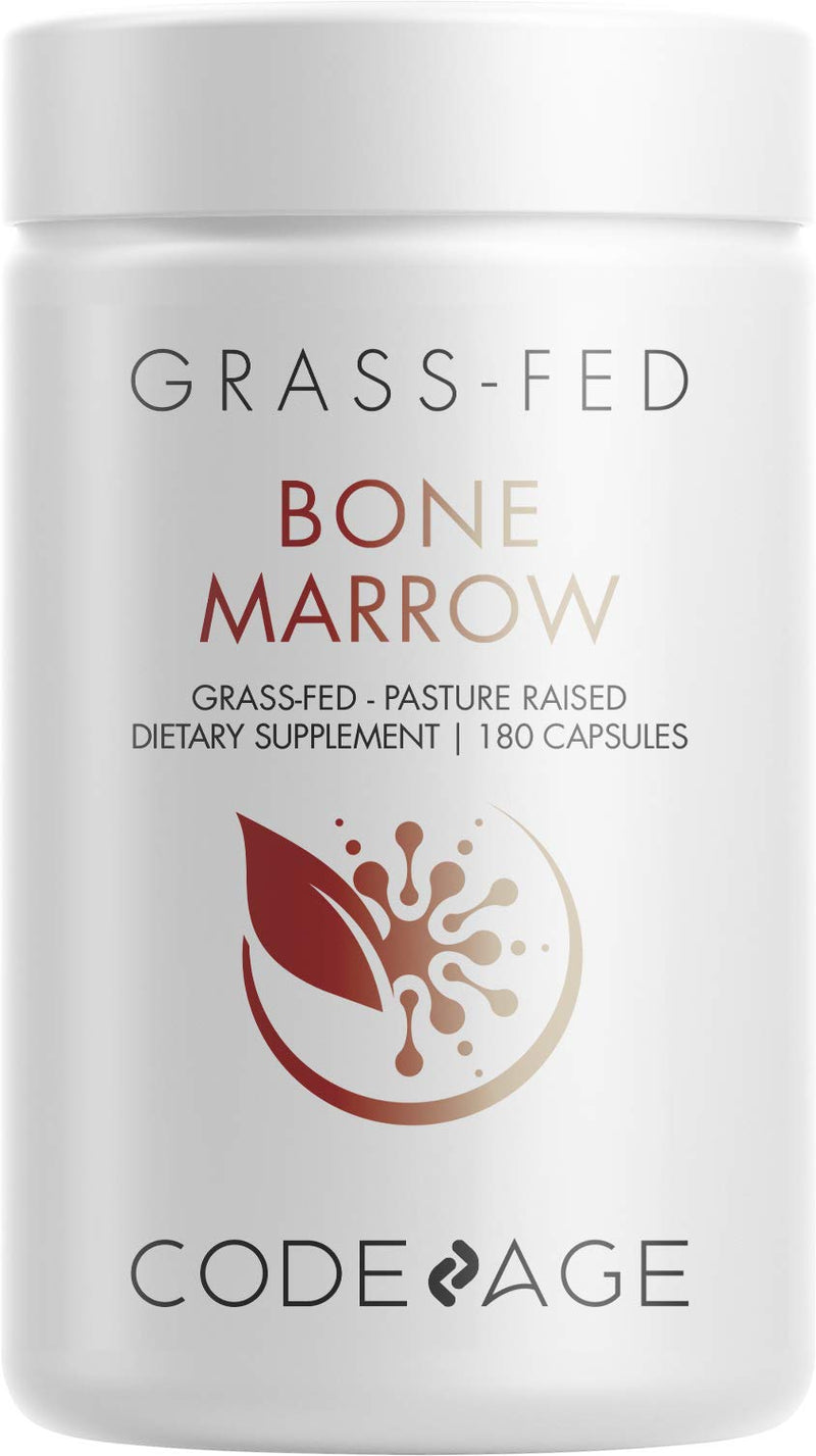 Codeage Grass Fed Bone Marrow, Full Spectrum Whole Bone Extract, Cold Processed Pasture Raised, Non GMO, 180 Capsules - BeesActive Australia