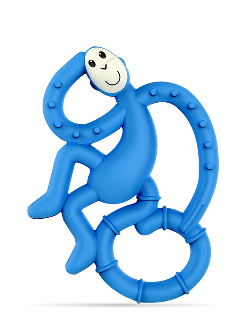 Matchstick Monkey, Mini Teething Toy for Baby, Stimulates and Massages Sore Gums, 3 Months Old+,Blue 1 Mini Monkey Teether Blue Monkey - BeesActive Australia