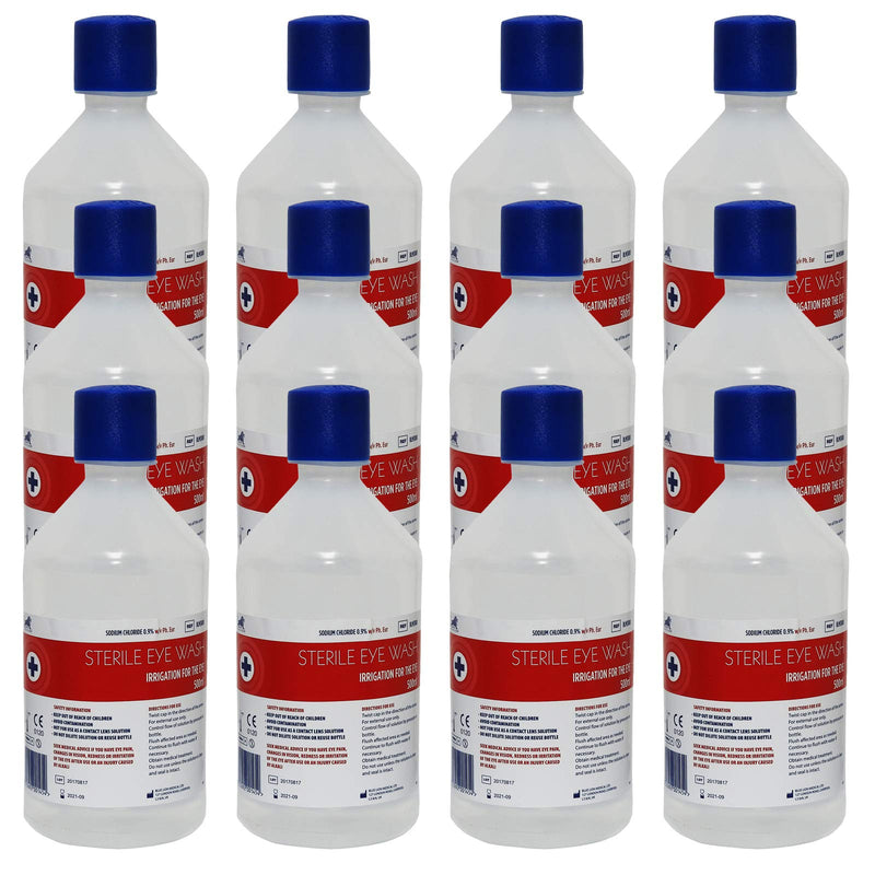 500ml Blue Lion Sterile Saline Eye Wash Cleaning Cleansing Solution Bottle - (12 Bottles x 500ml) - BeesActive Australia