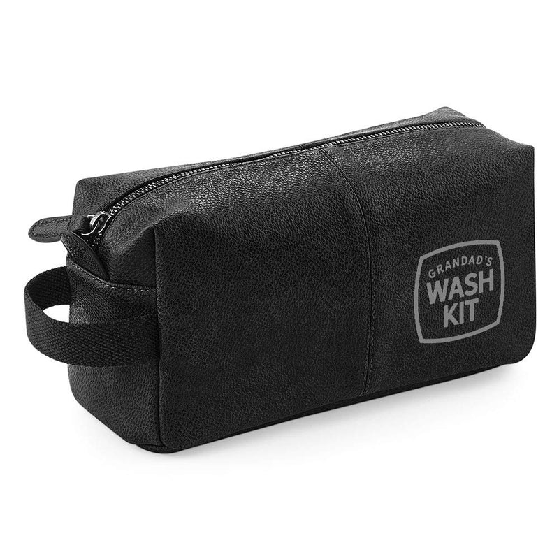 Grandad Wash Bag Gift Birthday, Christmas or Father’s Day Keepsake Wash Kit (Black) Black - BeesActive Australia