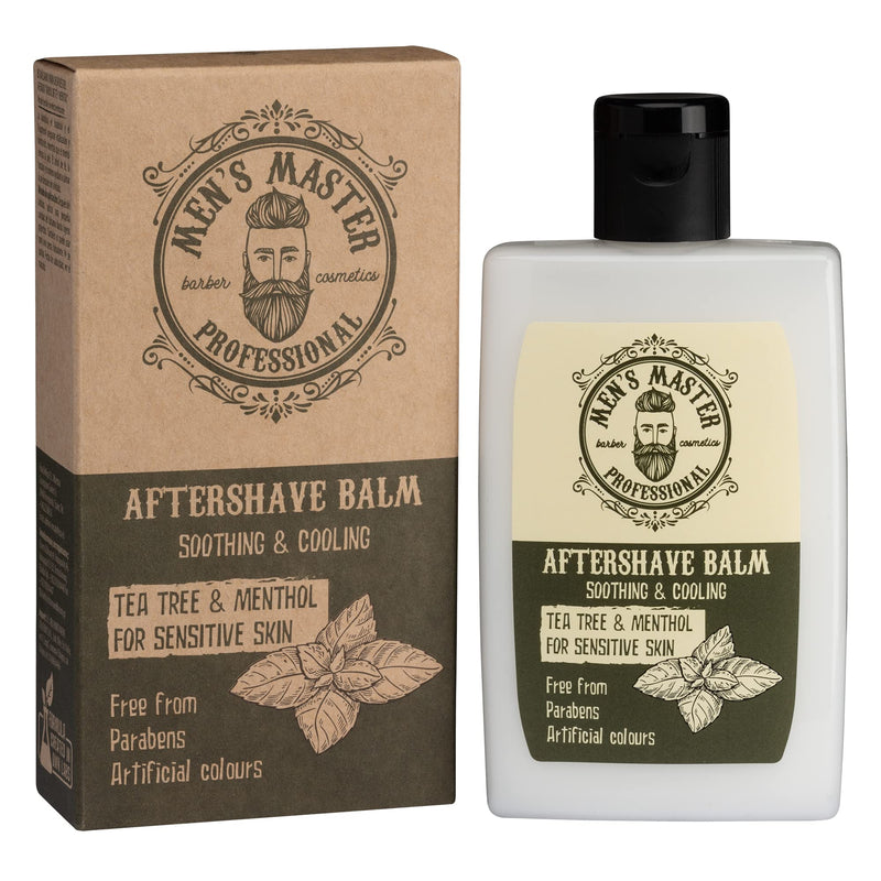 Soothing Aftershave Balm for Sensitive Skin"Tea tree and Menthol" Cosmetics for Men, Parabens FREE, 120 ml of Men's Master - BeesActive Australia