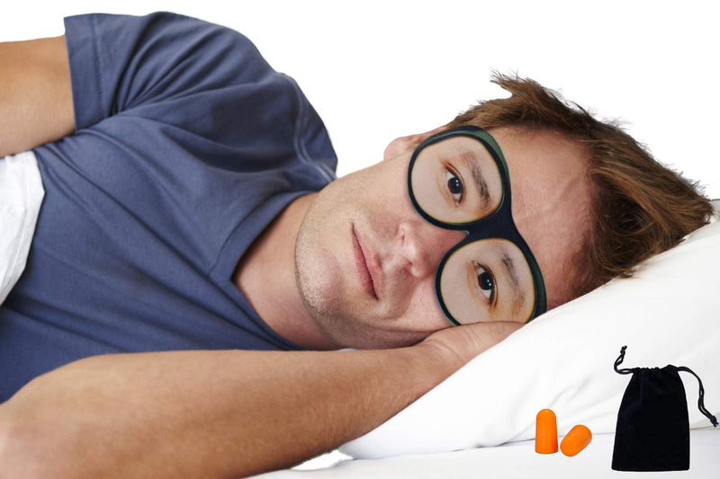 Eye Mask with Eyes Open by Okami - Funny Eye Mask, Blackout Sleep Mask with Free Travel Pouch (Men's Eyes) Men's Eyes - BeesActive Australia